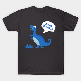 Funny cartoon dinosaur drawing as vector T-Shirt